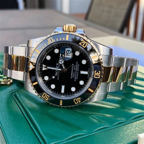 rolex two tone submariner black|rolex submariner list price 2022.